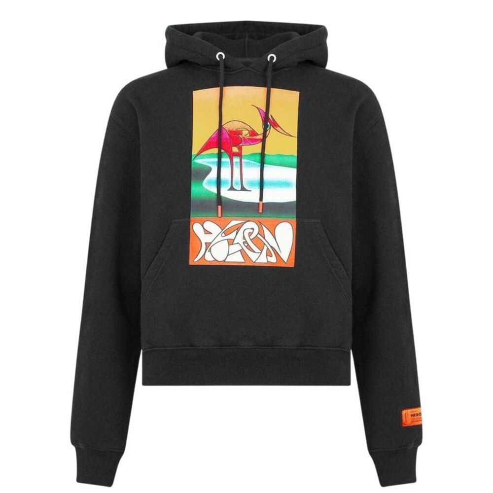 Heron Preston Mens Abstract Hoodie / Black